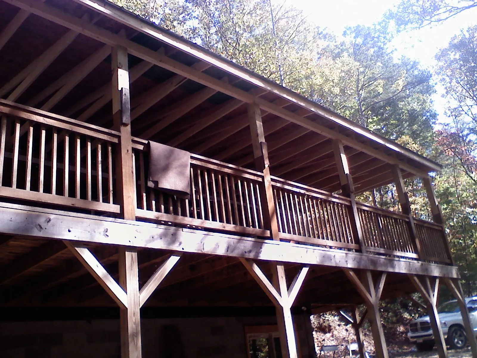 Timber framing under a new elevated porch and deck — Roof Leak Repair in Lane City by Roofing Brothers